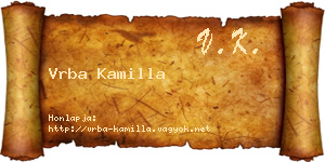 Vrba Kamilla névjegykártya