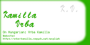 kamilla vrba business card